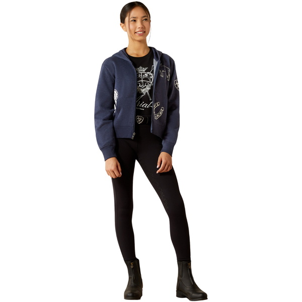 2025 Ariat Junior Spiffy Full Zip Sweatshirt 10062478 - Navy Heather